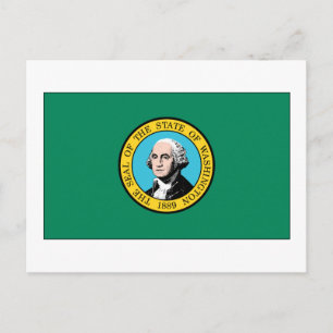 Staatsflagge in Washington Postkarte