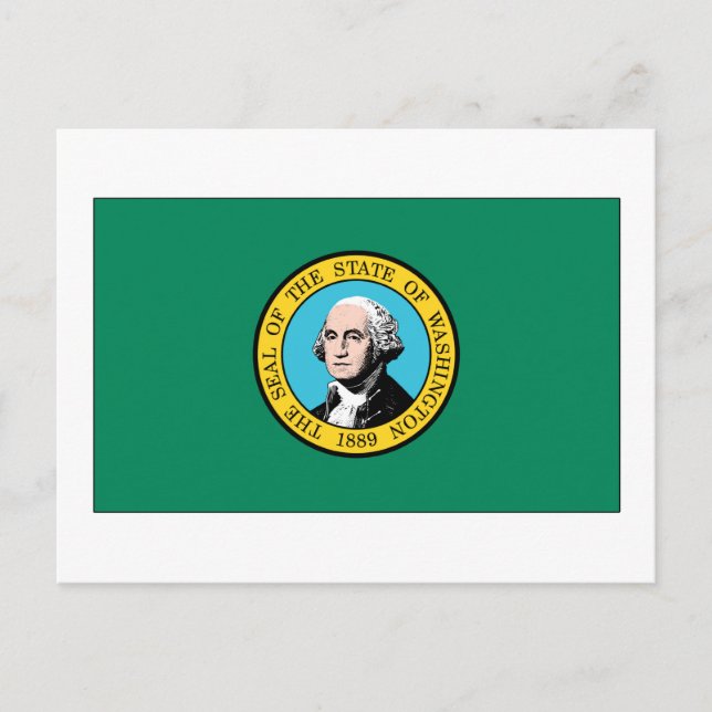 Staatsflagge in Washington Postkarte (Vorderseite)
