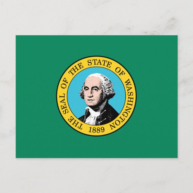 Staatsflagge in Washington Postkarte (Vorderseite)