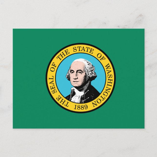 Staatsflagge in Washington Postkarte (Vorderseite)