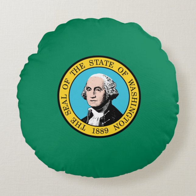 Staatsflagge in Washington Rundes Kissen (Vorderseite)