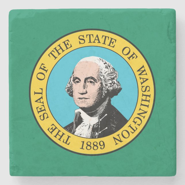 Staatsflagge in Washington Steinuntersetzer (Vorderseite)