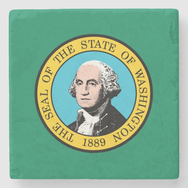 Staatsflagge in Washington Steinuntersetzer (Vorderseite)