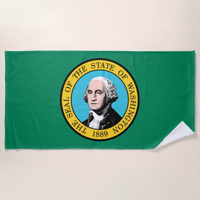 Staatsflagge in Washington Strandtuch (Vorderseite)