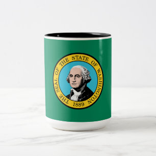 Staatsflagge in Washington Zweifarbige Tasse