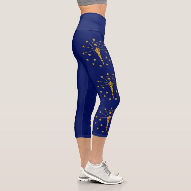 Staatsflagge Indiana Capri Leggings (Rechts)