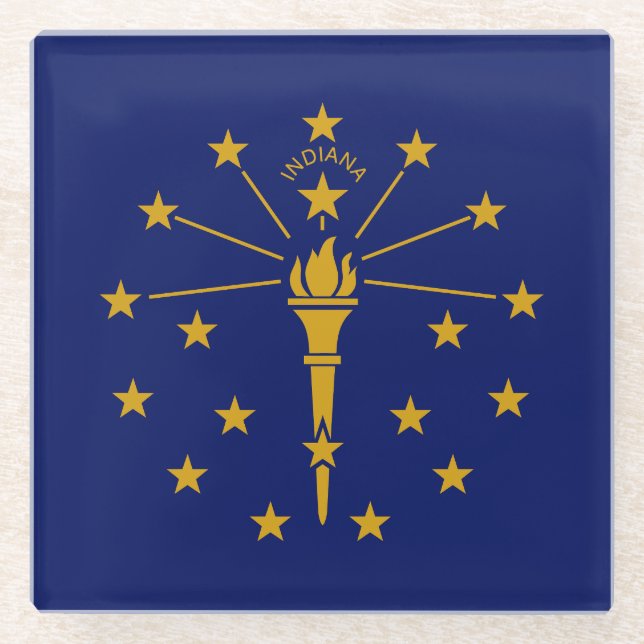 Staatsflagge Indiana Glasuntersetzer (Vorderseite)