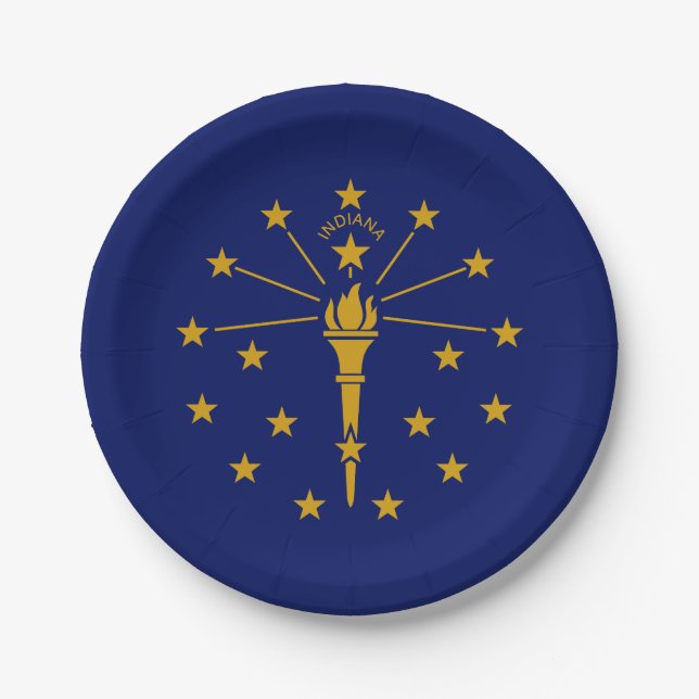 Staatsflagge Indiana Pappteller (Vorderseite)