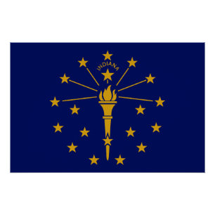 Staatsflagge Indiana Poster
