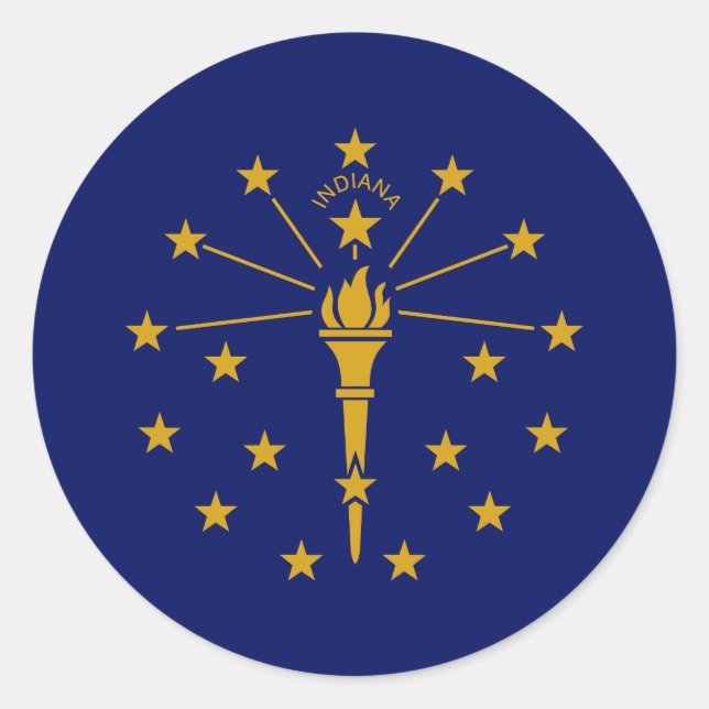 Staatsflagge Indiana Runder Aufkleber (Vorderseite)