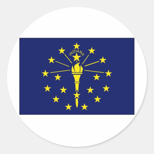 Staatsflagge Indiana Runder Aufkleber (Vorderseite)