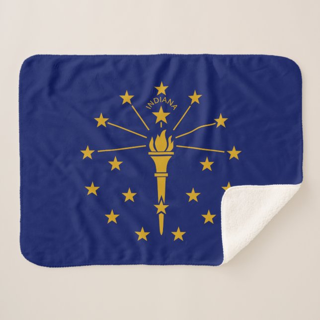 Staatsflagge Indiana Sherpadecke (Vorderseite (Horizontal))