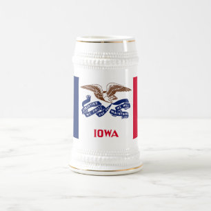 Staatsflagge Iowa Bierglas