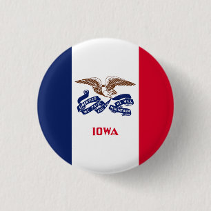 Staatsflagge Iowa Button