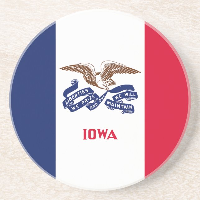 Staatsflagge Iowa Getränkeuntersetzer (Vorne)