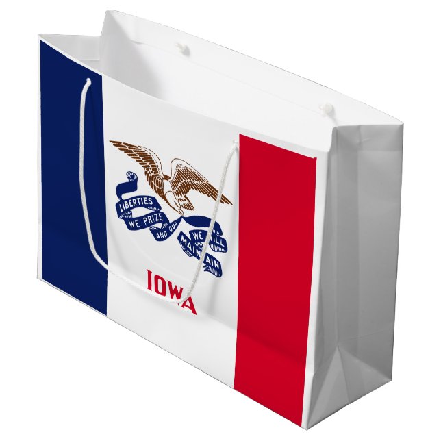 Staatsflagge Iowa Große Geschenktüte (Vorderseite Schrägansicht)