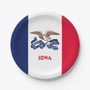Staatsflagge Iowa Pappteller