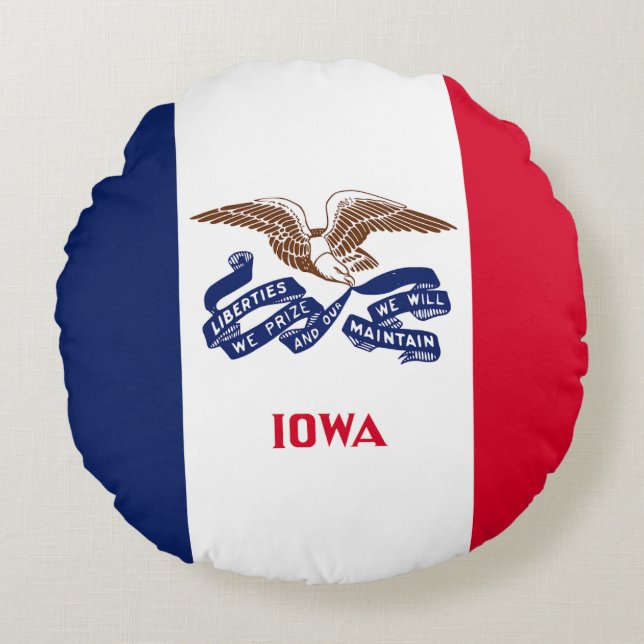 Staatsflagge Iowa Rundes Kissen (Vorderseite)