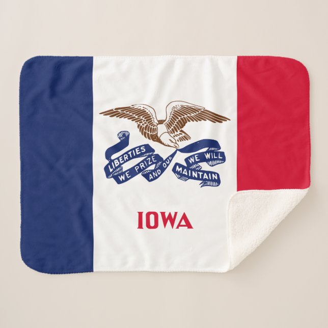 Staatsflagge Iowa Sherpadecke (Vorderseite (Horizontal))