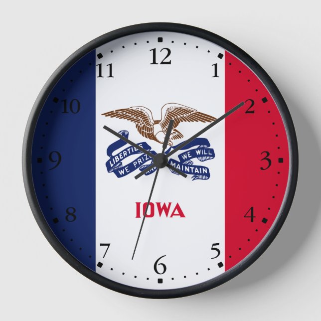 Staatsflagge Iowa Uhr (Vorderseite)