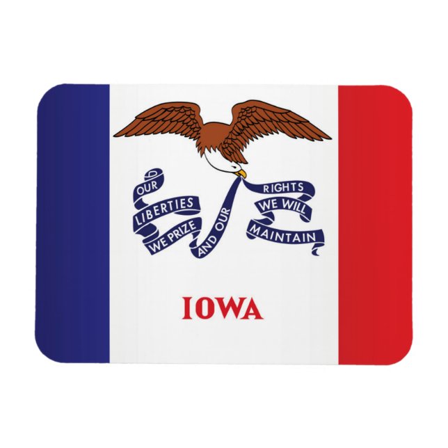 Staatsflagge Iowa, USA Magnet (Horizontal)