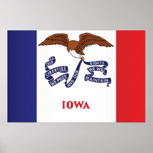Staatsflagge Iowa, USA Poster