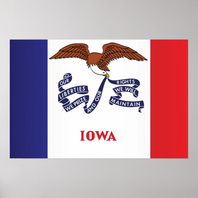 Staatsflagge Iowa, USA Poster (Vorne)