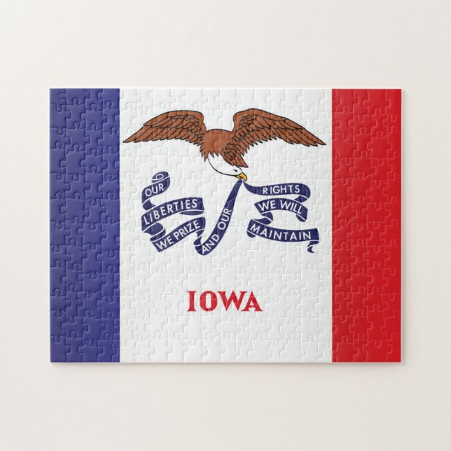 Staatsflagge Iowa, USA Puzzle (Horizontal)