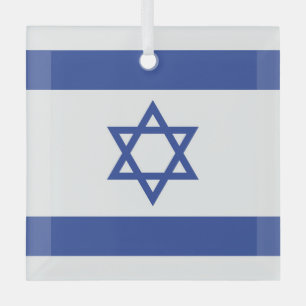 Staatsflagge Israels, Davidstern Judentum jüdisch Ornament Aus Glas