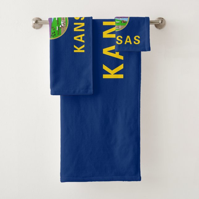 Staatsflagge Kansas Badhandtuch Set (Insitu)