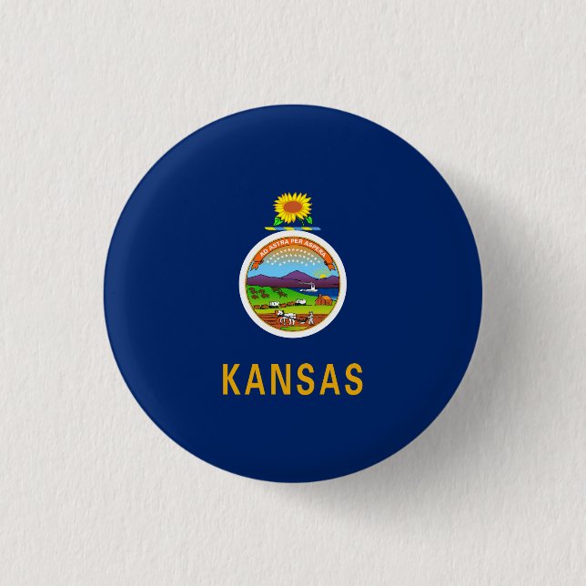 Staatsflagge Kansas Button (Vorderseite)