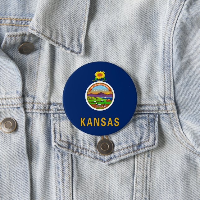Staatsflagge Kansas Button (Beispiel)