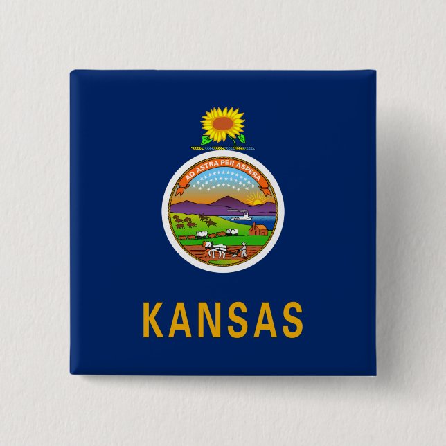 Staatsflagge Kansas Button (Vorderseite)