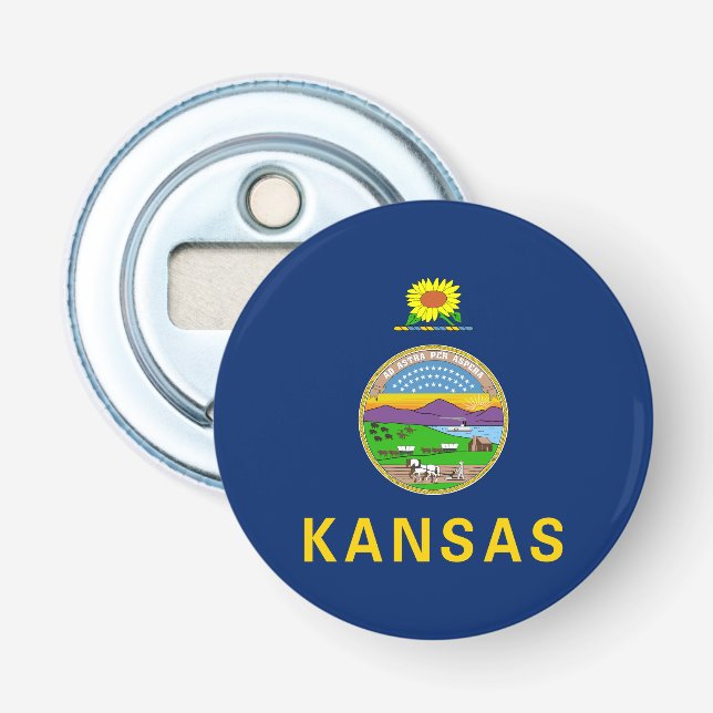 Staatsflagge Kansas Flaschenöffner (Vorderseite)