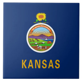 Staatsflagge Kansas Fliese