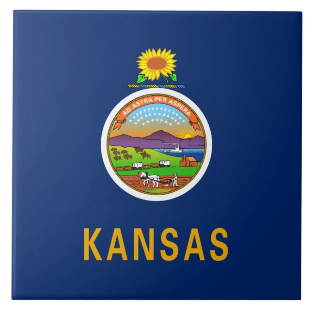 Staatsflagge Kansas Fliese (Vorderseite)