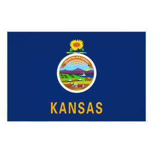 Staatsflagge Kansas Fotodruck