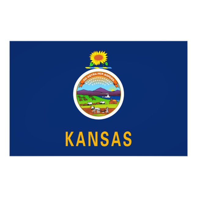 Staatsflagge Kansas Fotodruck (Vorne)