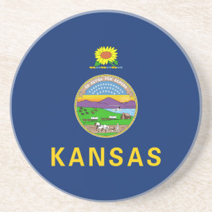 Staatsflagge Kansas Getränkeuntersetzer
