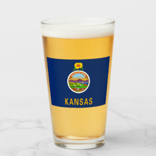 Staatsflagge Kansas Glas