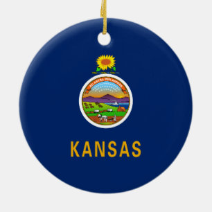 Staatsflagge Kansas Keramik Ornament