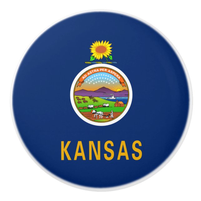 Staatsflagge Kansas Keramikknauf (Vorderseite)