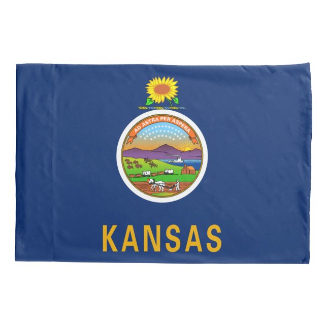 Staatsflagge Kansas Kissenbezug (Rückseite)