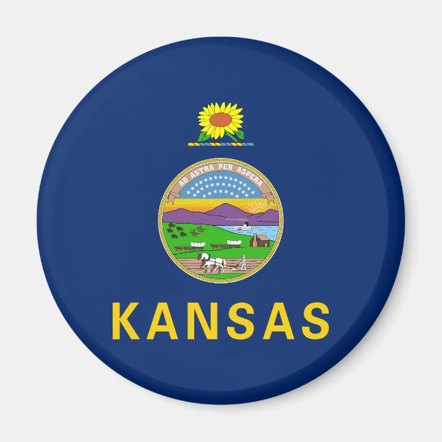 Staatsflagge Kansas Magnet (Vorne)