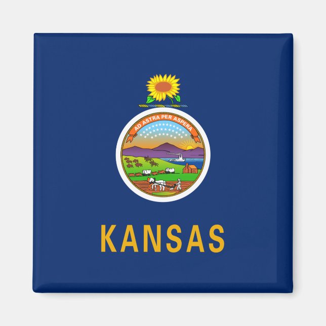 Staatsflagge Kansas Magnet (Vorne)