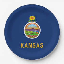 Staatsflagge Kansas Pappteller