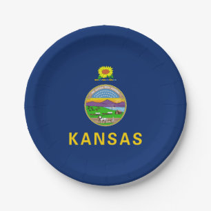 Staatsflagge Kansas Pappteller