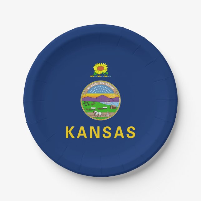 Staatsflagge Kansas Pappteller (Vorderseite)