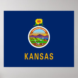 Staatsflagge Kansas Poster