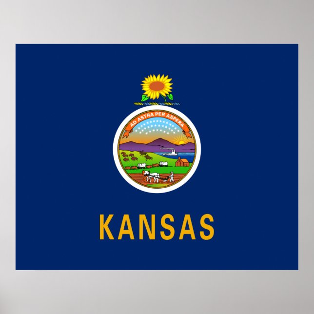 Staatsflagge Kansas Poster (Vorne)